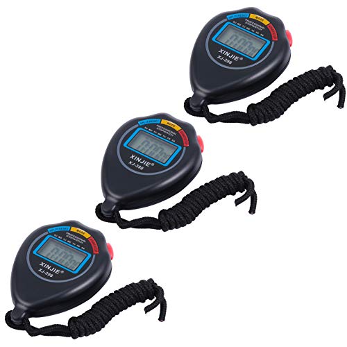 Temporizador de intervalos de cronômetro digital Besportble, 3 peças, com visor grande para esportes
