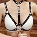 BAQOEYII Punk Black Leather Chest Harness,Punk Belt Goth Leather Body Chain Black Waist Chain Belts Sexy Adjustable Body Accessories for Women Girls