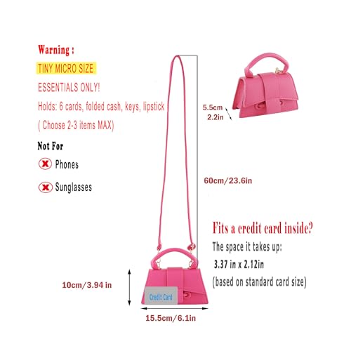 Image of Ayliss Micro Mini Crossbody Handbag Women's Purse Clutch Cute Mini Trendy Bag Top Handle PU Leather Shoulder Bag