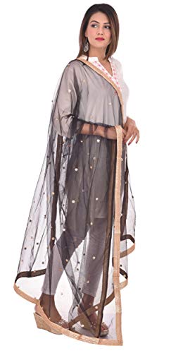 Image of YOUTHQUAKE Women's Embroidered Net Dupatta