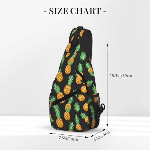 Pineapple Printing Fashion Sling Bag For Men Chest Shoulder Backpack Crossbody Motocycle Daypack For Travel Hiking3