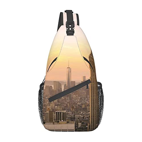 Sac à bandoulière homme et femme Empire State Building noir léger en taille unique