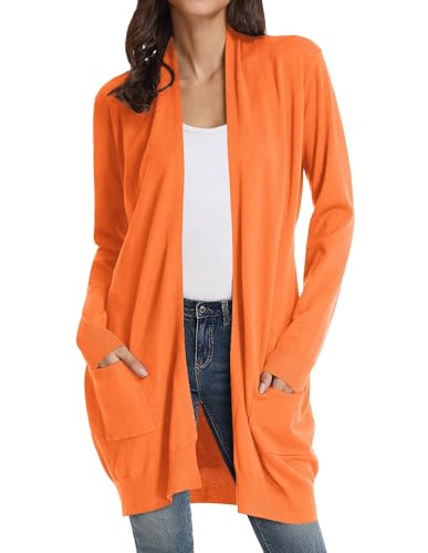 Image of GRACE KARIN Long Cardigan for Women Lightweight Open Front with Pockets | Oversized Cardigan Sweaters for Women, Soft Knit, Casual Fall Clothes, Layering Piece for Fall, Winter & Office Wear
