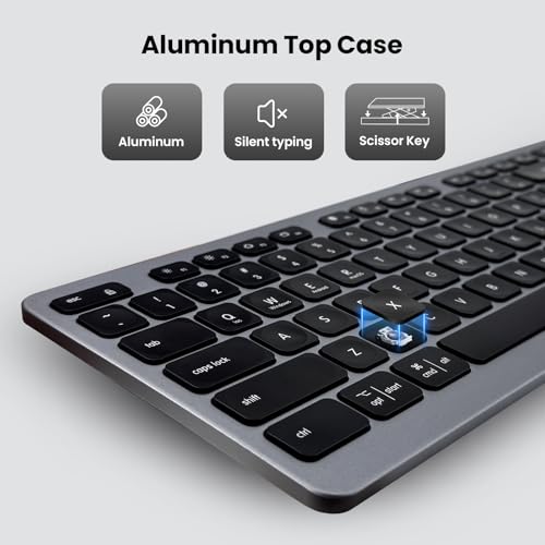 Wireless Keyboard, Bluetooth Keyboard with Leather Palm Rest, Backlighting, Multi-Device P - image 6