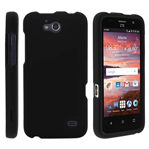 TurtleArmor | Compatible with ZTE Maven Case | ZTE Fanfare Case | ZTE Atrium Case [Slim Duo] Hard Shell Snap On Case Fitted Compact Matte on Black Robot Android - Black
