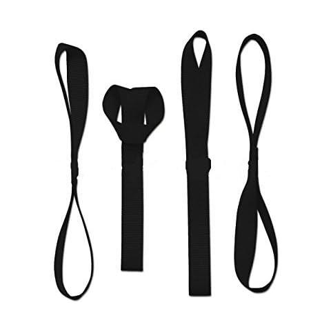 Coepoch 12" (Pack of 4) Solid Heavy Duty Eagle Soft Loops Tie-Downs Cargo Straps 4800 Lbs Workload,2272Lb Break Strength Lab Tested For Towing ATV UTV Motorcycle (Black) Cover