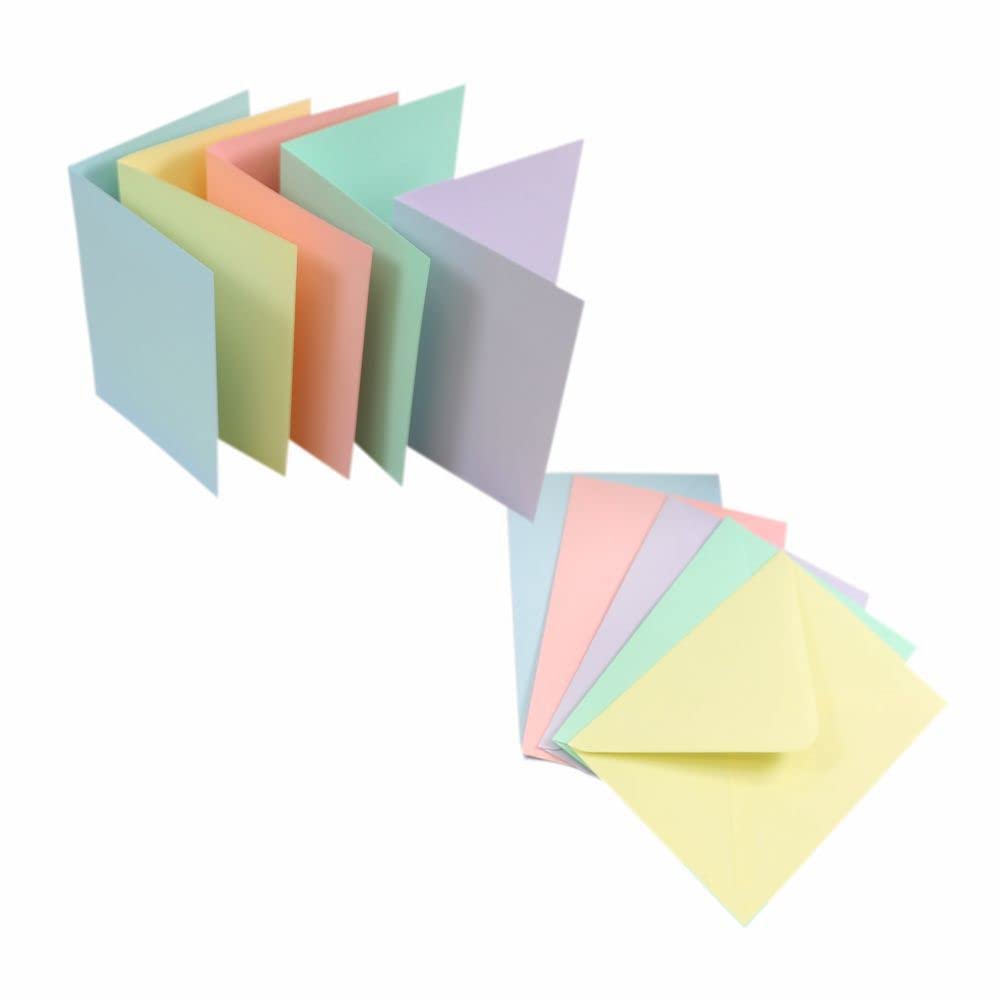 3 Ace Crafts 5 x 7 Coloured Pastel Cards and Envelopes for Card Making (20) Birthday, Wedding Invitation, Paper for Craft Making, Thank You Card with Envelope, Christmas, Valentine Day, Thanksgiving โ image 1