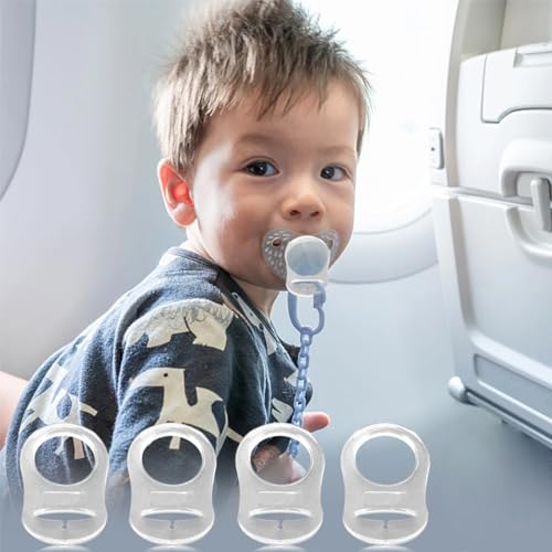 RDNKVB 4pcs Silikon Knopf Ring Schnuller Adapter Silikon Dummy Schnuller Halter Clip Adapter Ring Silikonring für Schnuller