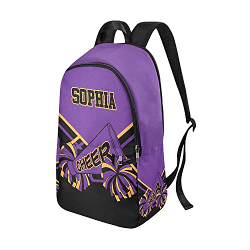 Personalized Cheer Cheerleader Purple Gold Backpack with Name Custom Travel Bag for women Men2