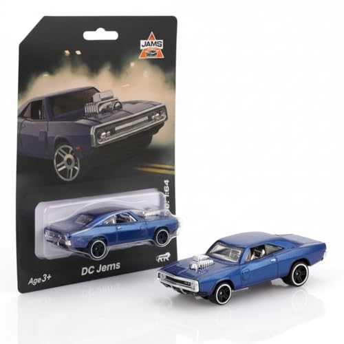 Image of Diecast Charger 1:64 Model Metal Car | Alloy Body Collectible Mini Car with Smooth Wheels | Realistic Display Model & Racing Toy for Kids, Adults & Collectors (Blue)