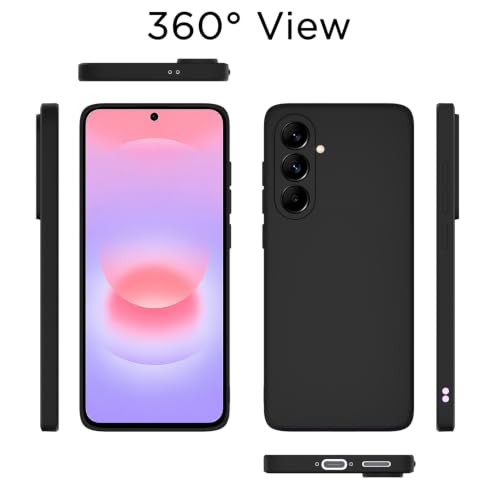 Image of Outlouders Back Cover for Samsung Galaxy A37 5G | Camera Protection | Durable Soft Matte Silicone Bumper Case (Black)