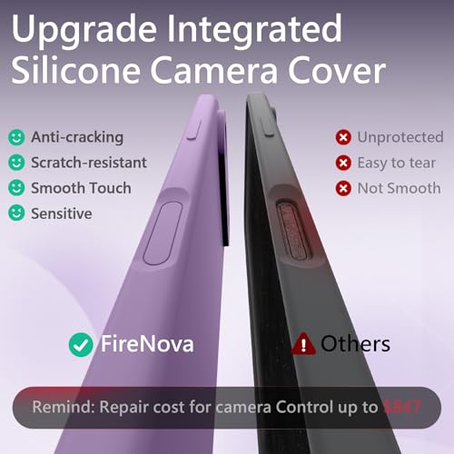 Image of FireNova Magnetic for iPhone Air Case, Compatible with MagSafe, [Integrated Silicone Camera Control Button] [Camera Protection] Microfiber Lining Phone Case for iPhone 17 Air, 6.5 inch, Light Purple