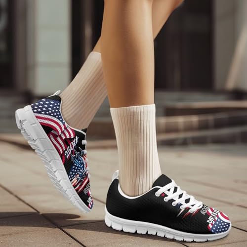 Image of GIFTPUZZ Mens Lace Up Athletic Trainers Running Sneakers Wedge Breathable Gym Lightweight Sports Tennis Shoes
