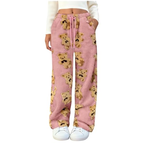 Hixingo Pantalones de Pijama Largos para Invierno Mujer,
