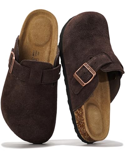 Image of Project Cloud 100% Genuine Leather Footbed Clogs for Women - Memory Foam Arch Support Slippers for Women - Trendy Slip-ons Women's Mules & Clogs Sandals