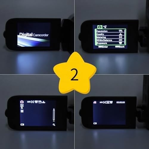 Videocámara con Cámara de Video, 16x 1080P 30FPS Vlogging Camera Recorder con Pantalla Giratoria TFT de 2,7 Pulgadas, Luz de Relleno, Altavoz Integrado, Compatible con 32 GB, para (Negro)