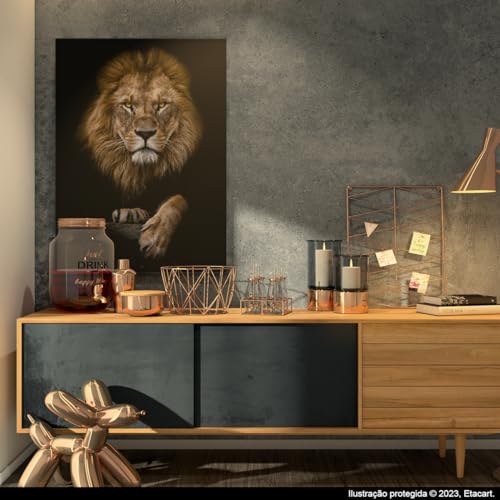 Quadro Decorativo Grande Para Sala Quarto Leão Realista Judá