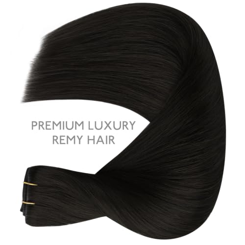 Image of WENNALIFE Invisible Edge Seamless Clip in Hair Extensions Real Human Hair