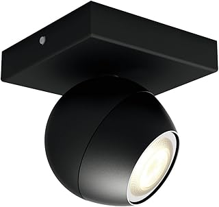 Philips Hue – Lámpara inteligente, Hue Buckram, Foco LED Inteligente, Luz Blanaca de Cálida a Fría, Compatible con Alexa y Google Home, Color Negro