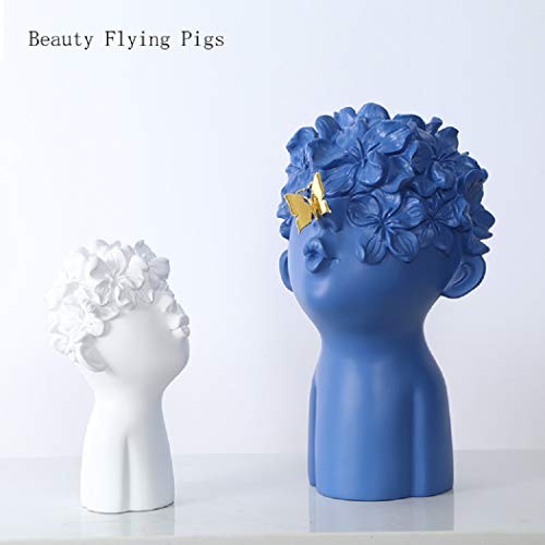 Notakia Gaobei Bust Sculptures Home Decor Modern Gift For Living Room (One Blue Whit Butterfly) #TOP2