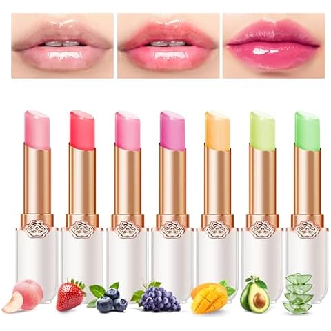 LZXLUKGIR 7PCS Jelly Lipstick Set for Women,Color Changing Lipstick for Kids Girls,Moisturizer Ph Lipstick Tinted Lip Balm,Long Lasting Lip Stick,Labiales Magicos 24 Horas Originales Cover