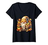 Photo Gallery donna thankful thanksgiving gnome with autumn leaves fall pumpkins maglietta con collo a v Photo Gallery donna thankful thanksgiving gnome with autumn leaves fall pumpkins maglietta con collo a v