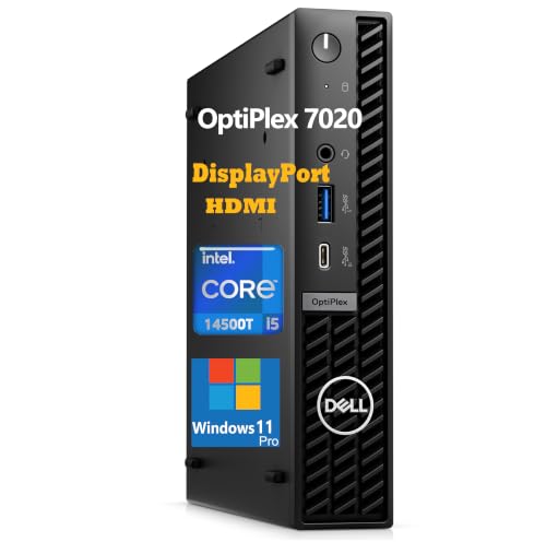 Image of Dell OptiPlex 7020 Micro Desktop • Business Edition • Intel Core i5-14500T (14-Core, 20 Threads) • 16GB DDR5 • 512GB SSD • Dual DP + HDMI • Windows 11 Pro