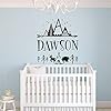 Forest Theme Kids Room Decor Mountain Rustic Style Vinyl Wall Sticker Tribe Bear with Trees Wall Decal Custom Kids Name 37x42cm #1