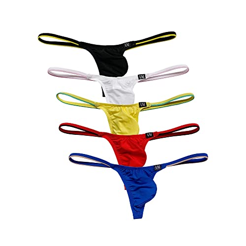 COMLIFE Mens Ice Silk T-Pants Spaghetti Strap Thongs Underwear