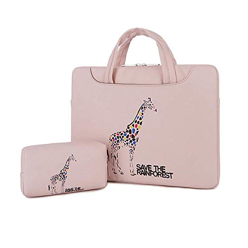 12-13.3 inches Deer Painted Laptop case Sleeve with an Power Adapter bag(Pink)