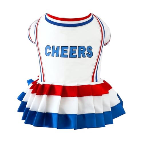 Vestido de animadora para perros blanco tamaño M miniatura 4