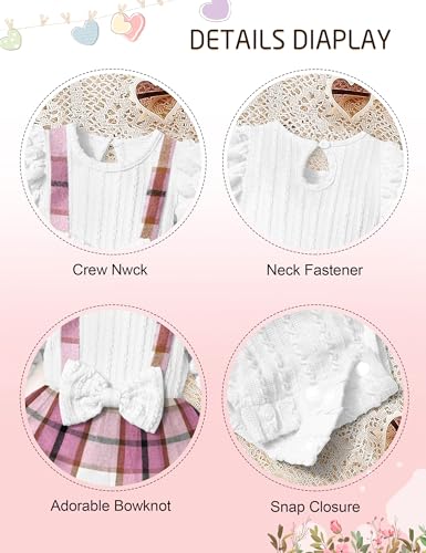 Queenstyle Baby Girl Clothes Dress Fall Winter Outfits Set Puff Sleeve Plaid Romper with Headband Stockings - Image 5