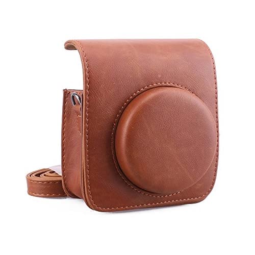 ZENKO Protective Camera Case for Instant Mini 90 Leather Bag with Adjustable Shoulder Strap-Brown