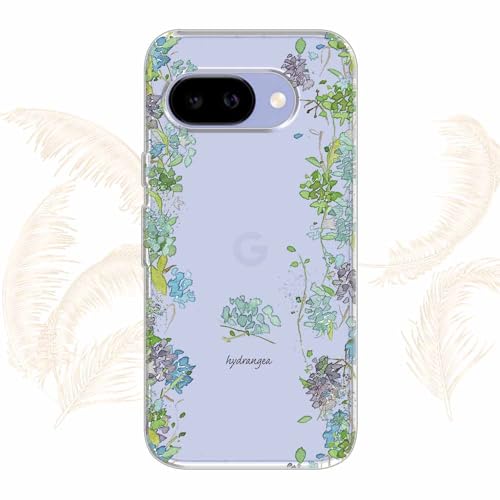 AnglersLife ソフトケース TPUケース Google Pixel 9a クリアケース グーグル ピクセル 9a ケース 花柄 あじさいロード