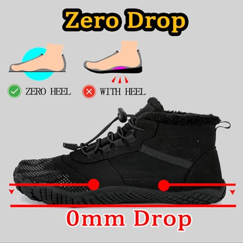 Mens Womens Snow Boots Barefoot Shoes Waterproof Wide Toe Box Shoes Minimalist Zero Drop Sole Cotton Boots Sneakers2