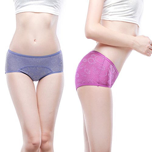 Image of YOYI FASHION Women Menstrual Period Briefs Jacquard Easy Clean Panties US Size XXS-5XL /12