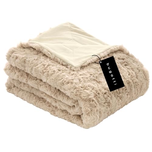 bugatti Kunstfell Decke 150x200 cm – Kuscheldecke aus hochwertigen...