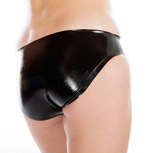 Rubberfashion Sexy latex slip open kruis - rubberen broek latex slip met gat - latex lingerie broek voor dames en heren - Image 6