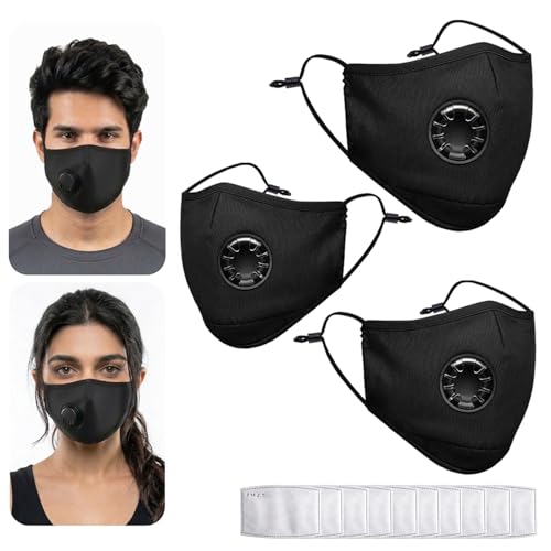 Image of Yugan N99 Anti Pollution Reusable and Washable Face Masks with Replaceable N99 Filters, Unisex, With Valve