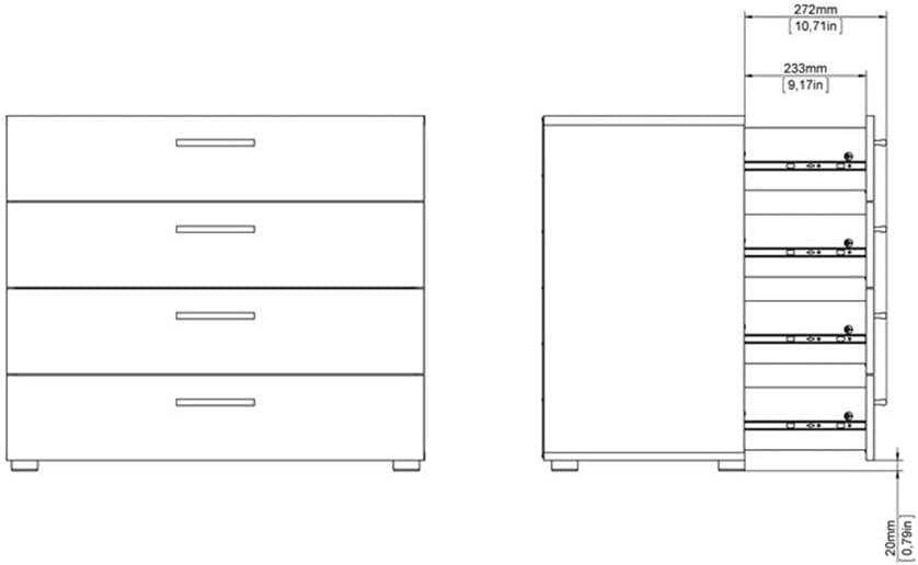 Truffle Oak 4-Drawer Chest with Sleek Contemporary Design