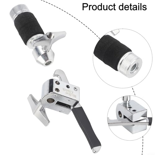 Hi-Hat Cymbal Clutch Zinc Alloy con mecanismo de liberación rápida para kit de batería (con barra) para jugadores de doble bombo miniatura 7