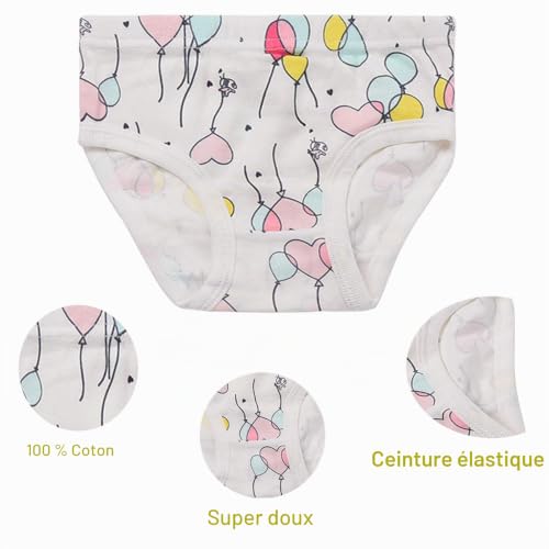 JackLoveBriefs Coton Culotte Fille 9 Pièces，âgés de 3 à 4 Ans – vue 5