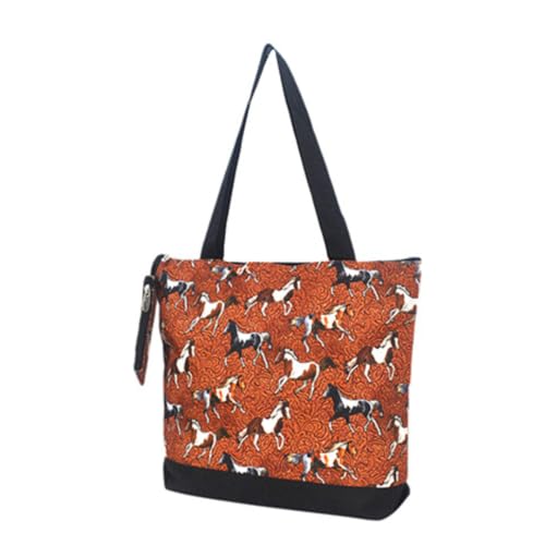 Image of NGIL Medium Top Zipper Closure Canvas Tote Bag with Attached Matching Coin Purse For Moms and Nurses