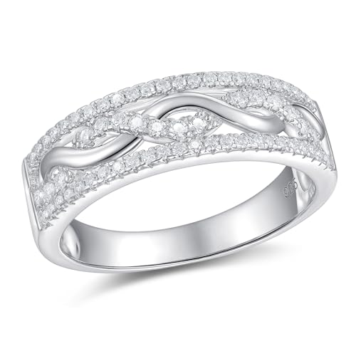 Newshe Jewellery Moissanite Wedding Bands for Women 925 Sterling Silver