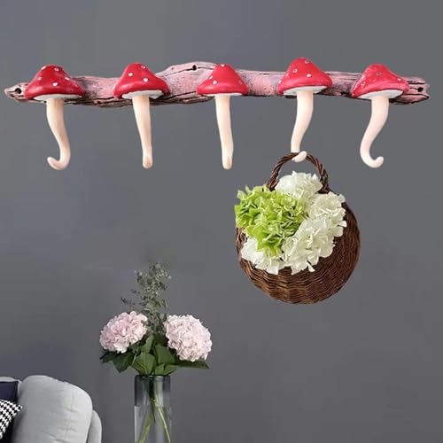 Fixation décorative résine porte-manteau champignon gain de place - 4