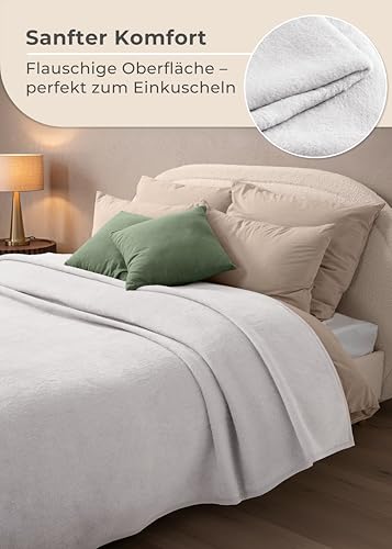 LAYNENBURG Premium Baumwolldecke 150x200 cm - Oeko-TEX 100 - Baumwollmix Kuscheldecke - Decke als Wohndecke, Sofa-Decke & Couchdecke - Wolldecke kuschelig-warm aus Baumwolle (hellgrau)