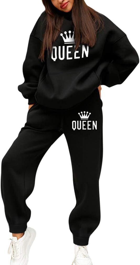 Minetom Jogginganzug Damen 2-teilig – Kapuzenjacke Mit Reißverschluss & Sporthose, Warm Für Herbst/Winter