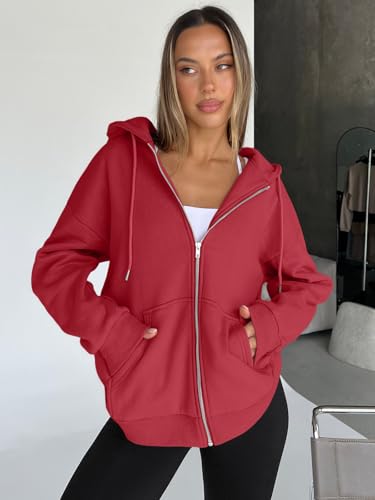 Image of Trendy Queen Womens Oversized Zip Up Hoodies Y2K Fall Sweatshirts 2026