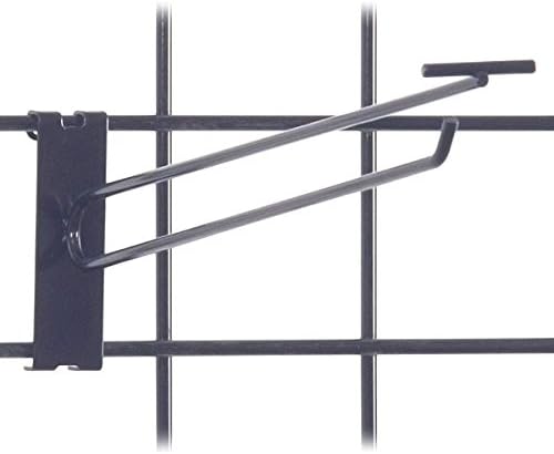 KC Store Fixtures A04759 Gridwall Scanner Hook, 12", Black (Pack of 100)