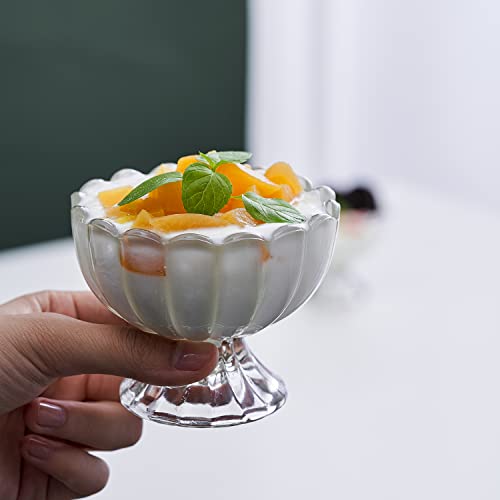 Kmwares DESSERT BOWLS 6Pcs Set 5Oz Footed Tulip Glass Dessert Bowls thumb #7